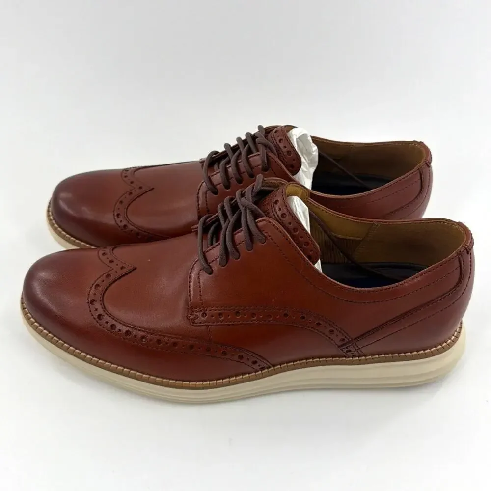 Cole Haan Woodbury Ivory Original Grand Wingtip Oxford Shoes Size 9.5M